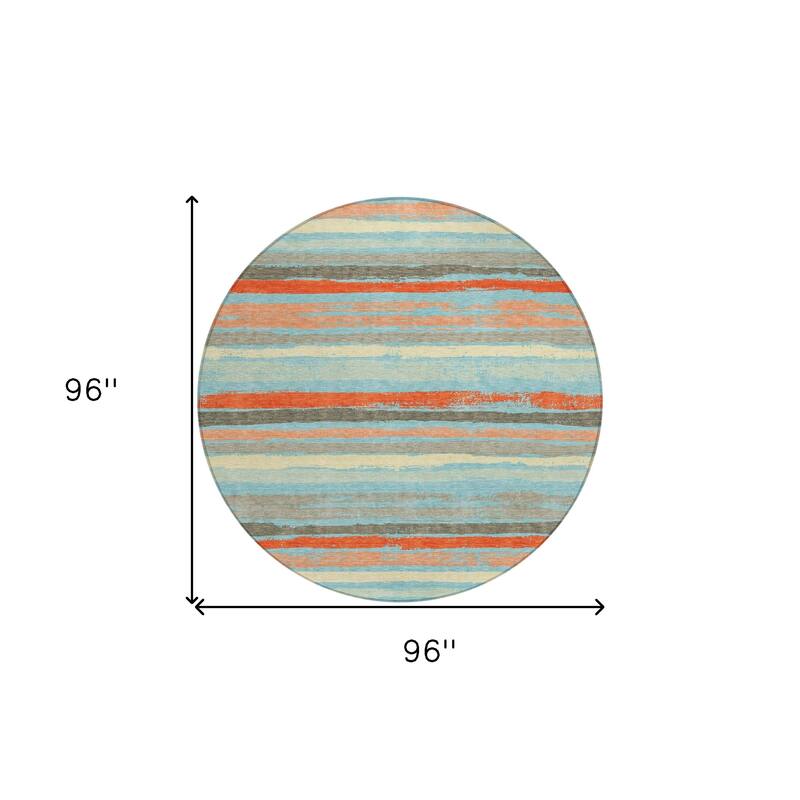 HomeRoots Striped Transitional Rectangle Outdoor Rug
