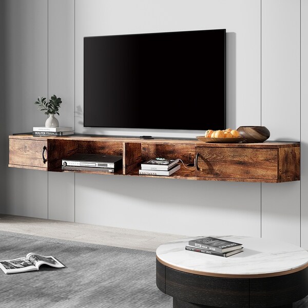 Fitueyes 70 Floating TV Stand Wall Mounted TV Shelf Media Console On Sale Bed Bath Beyond 37744342