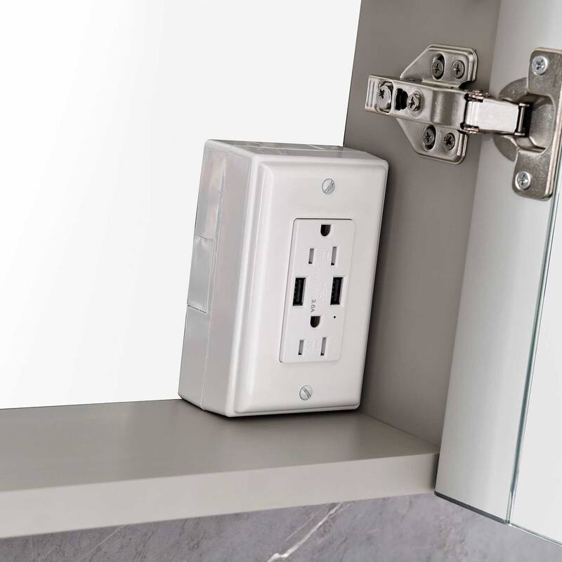 LED Lighted Medicine Cabinet with Defogger, Adjustable Brightness, USB & 3X Magnification Mirror - 30X40 in