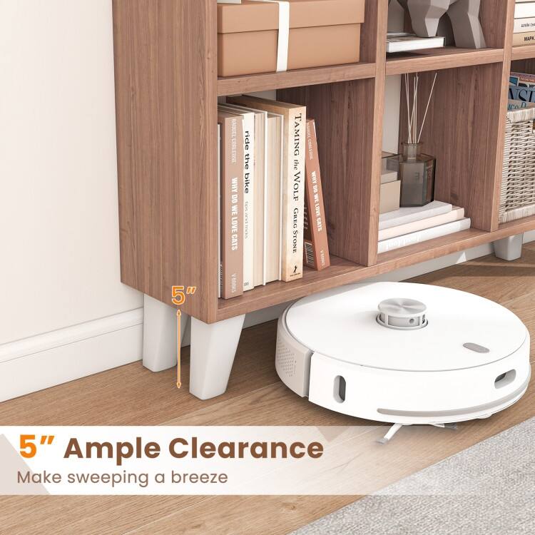 9-Cube Bookcase with 6 Removable Shelves and Raised Support Feet - 35" x 8" x 39.5" (L x W x H)