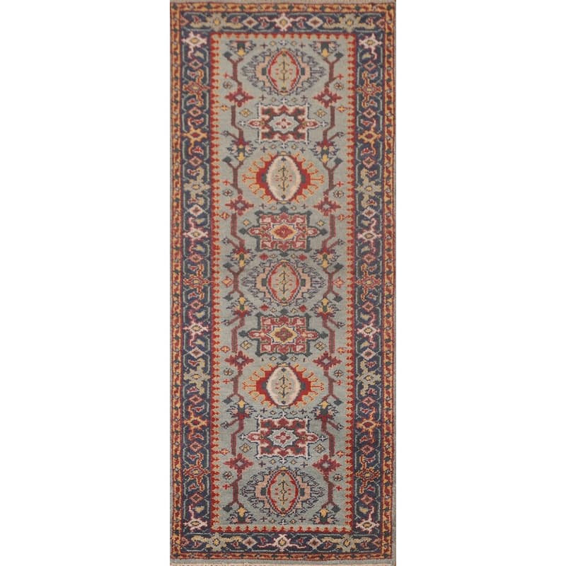 Kazak Oriental Runner Rug Handmade Wool Carpet - 2'8"x 8'1"