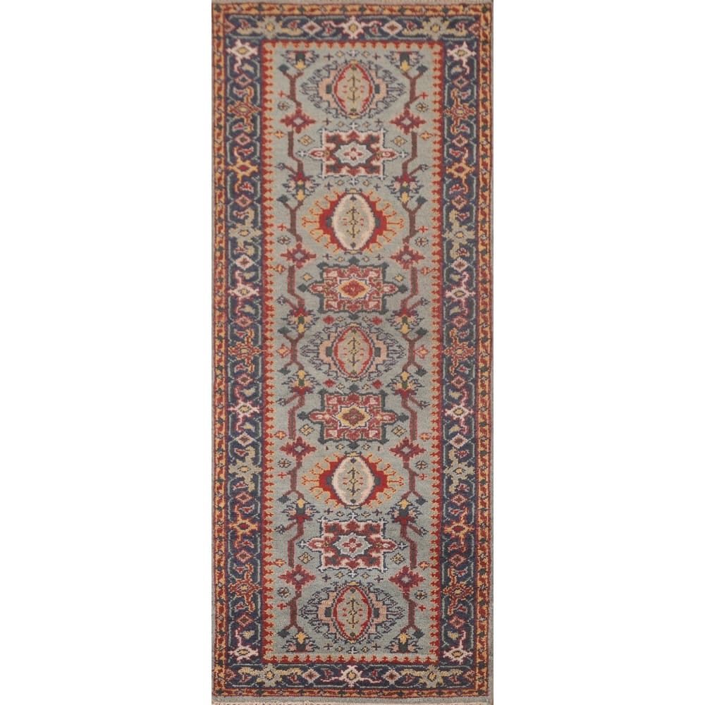 Kazak Oriental Runner Rug Handmade Wool Carpet - 2'8"x 8'1"