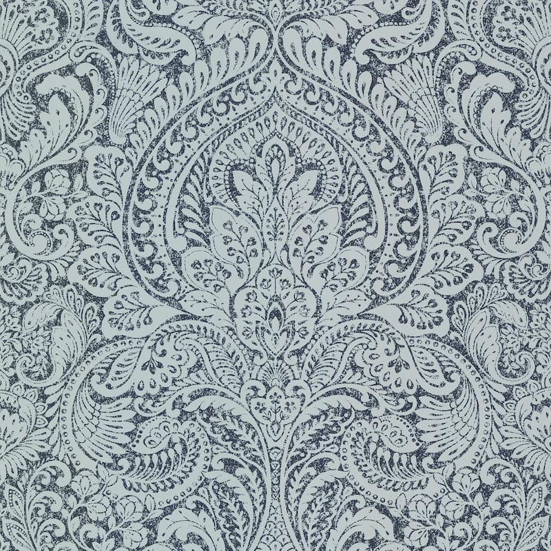 A-Street Prints Artemis Sapphire Floral Damask Wallpaper