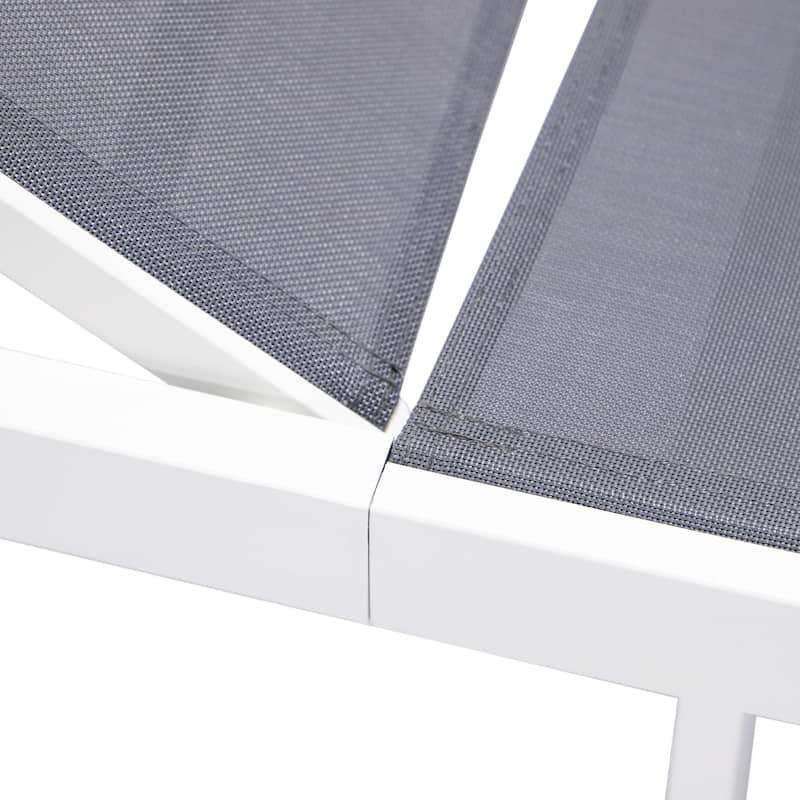 Aluminum Beach Pool Sun Lounge Chair Sling Mesh Fabric Reclining Stackable Lounger Chair (Set of 2)