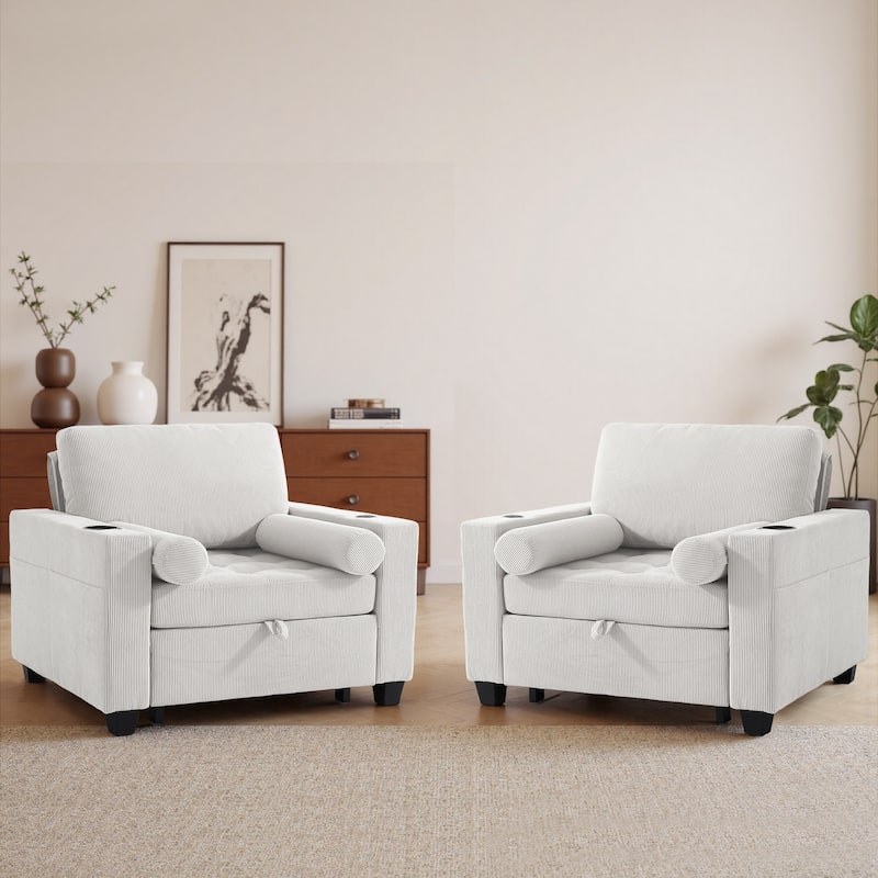 3-in-1 Adjustable Sleeper Sofa Bed Convertible Chair for Living Room