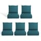 preview thumbnail 58 of 103, Pocassy 22"x24"x6" Thick Cushions Pillows Indoor & Outdoor Cushion 5 Set Seat & Back Cushion - Peacocka Green Cushion