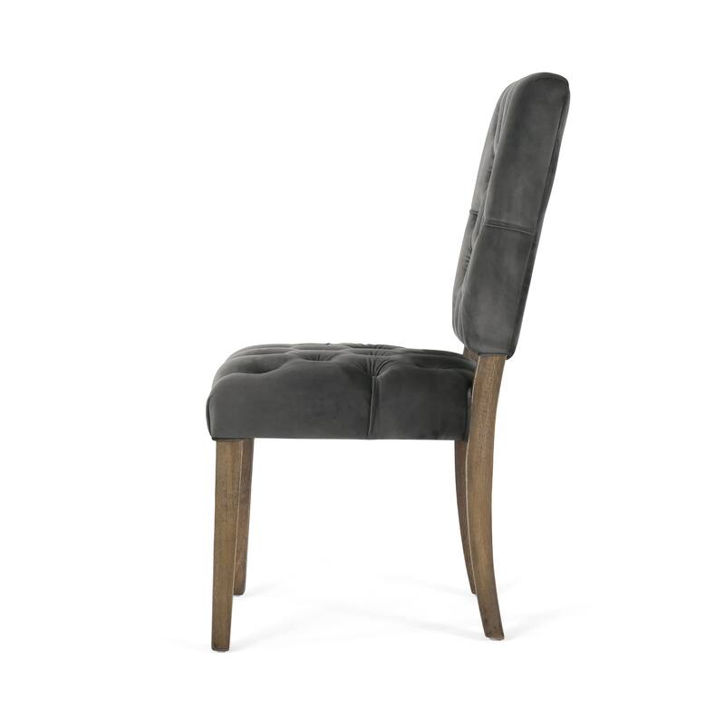 39" Modern Set of 2 Dining Chairs with Button-Tufted Backrest Seat, Solid Wood Legs for Dining Room Living Room and Bedroom