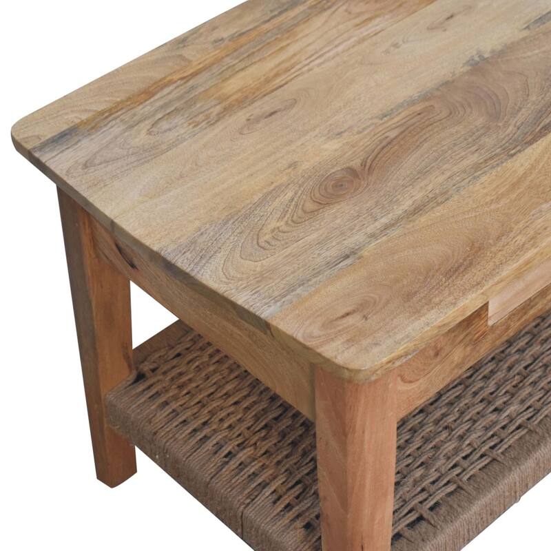 Artisan Furniture Solid Wood Rope 1 Drawer Coffee Table