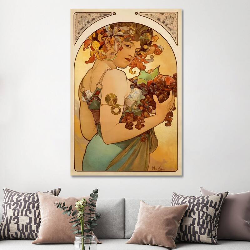 iCanvas "Fruit" by Alphonse Mucha Canvas Print