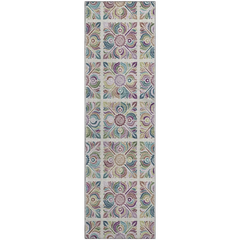 Premium Washable Super Soft Mosaic Panel Mayfield Rug