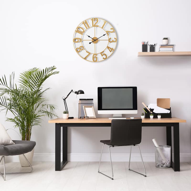 Sorbus Large 16 inch Decorative Round Analog Wall Clock Battery Operated With Numeral Style Design - 16"