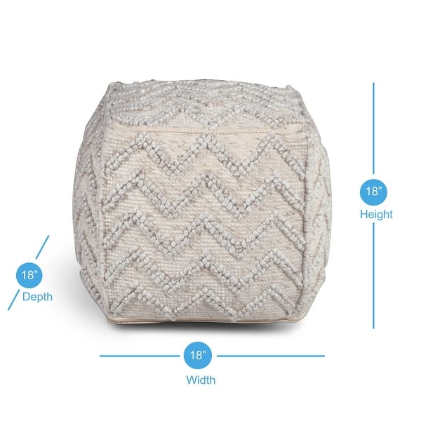 The Curated Nomad Keowa Zigzag Handwoven Pouf