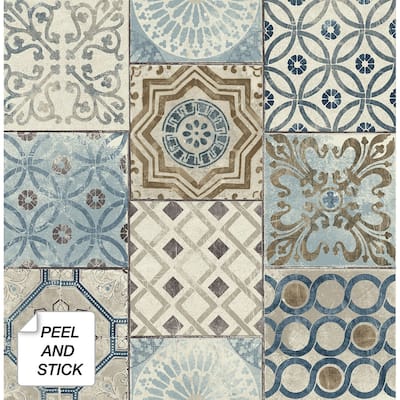 NextWall Moroccan Tile Peel and Stick Removable Wallpaper
