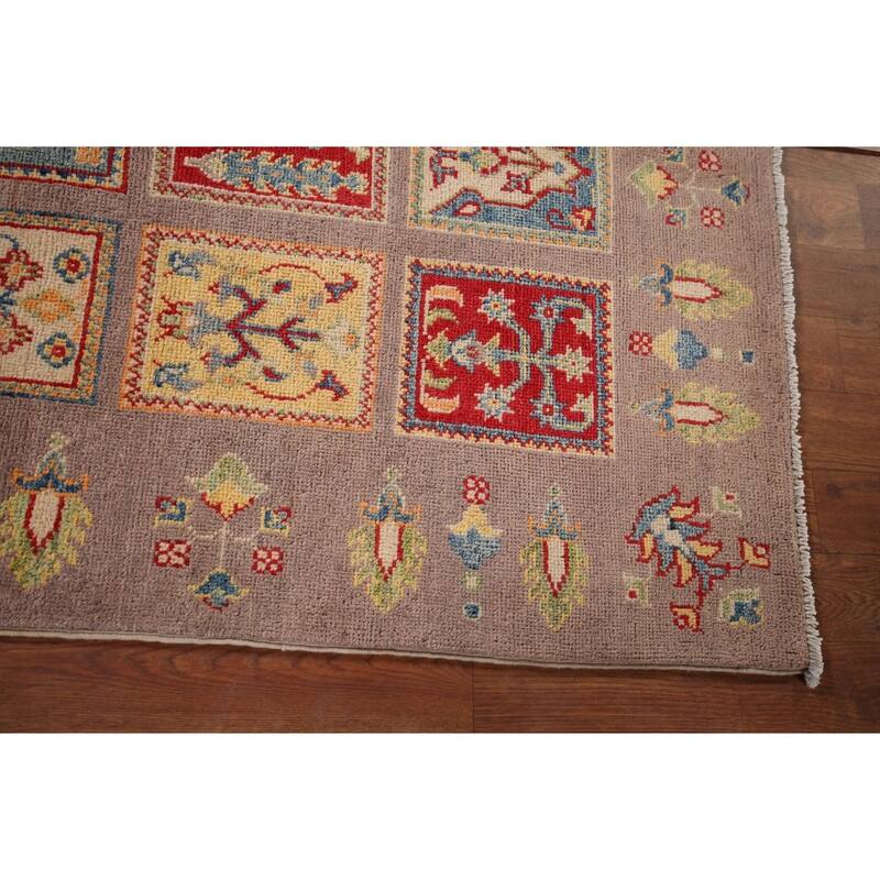 Garden Design Kazak Oriental Accent Rug Hand-Knotted Wool Carpet - 3'2" x 4'11"