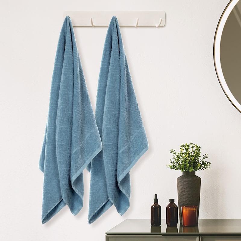 Cotton Bath Towels, 2 Pack Bath Sheet, Quicker to Dry and Highly Absorbent Towels Bathroom, Gym, SPA, Yoga 28" x 56"