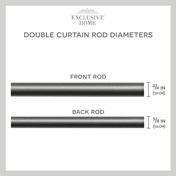 ATI Home Torch Double Curtain Rod and Finial Set