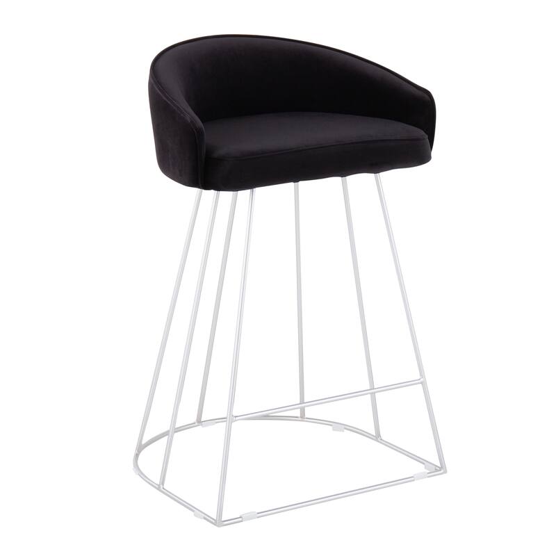 Silver Orchid Haid Velvet Upholstered Counter Stool (Set of 2)