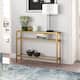 Sivil Steel and Glass Console Table - 42" Gold