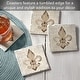 preview thumbnail 2 of 5, Deco Fleur 4-Pack Absorbent Stone Coasters with Protective Cork Backing 4" Square Made in The USA Easily Wipes Clean