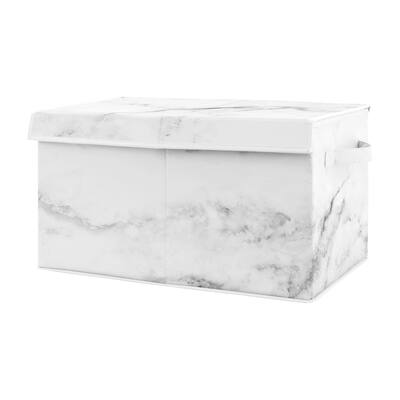 Marble Collection Boy or Girl Kids Fabric Toy Bin Storage - Grey, Black and White Gender Neutral Abstract Chic