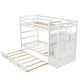 preview thumbnail 41 of 71, Space-Saving Bunk Bed with Twin Trundle and Stairs, Wood Bunk Beds with Storage Drawers and Guardrail for Kids Teens Adults