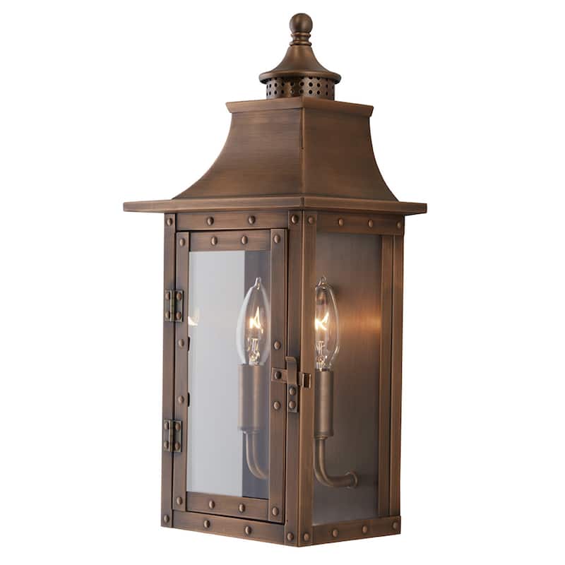 St. Charles 2-light Copper Patina Outdoor Wall Mount