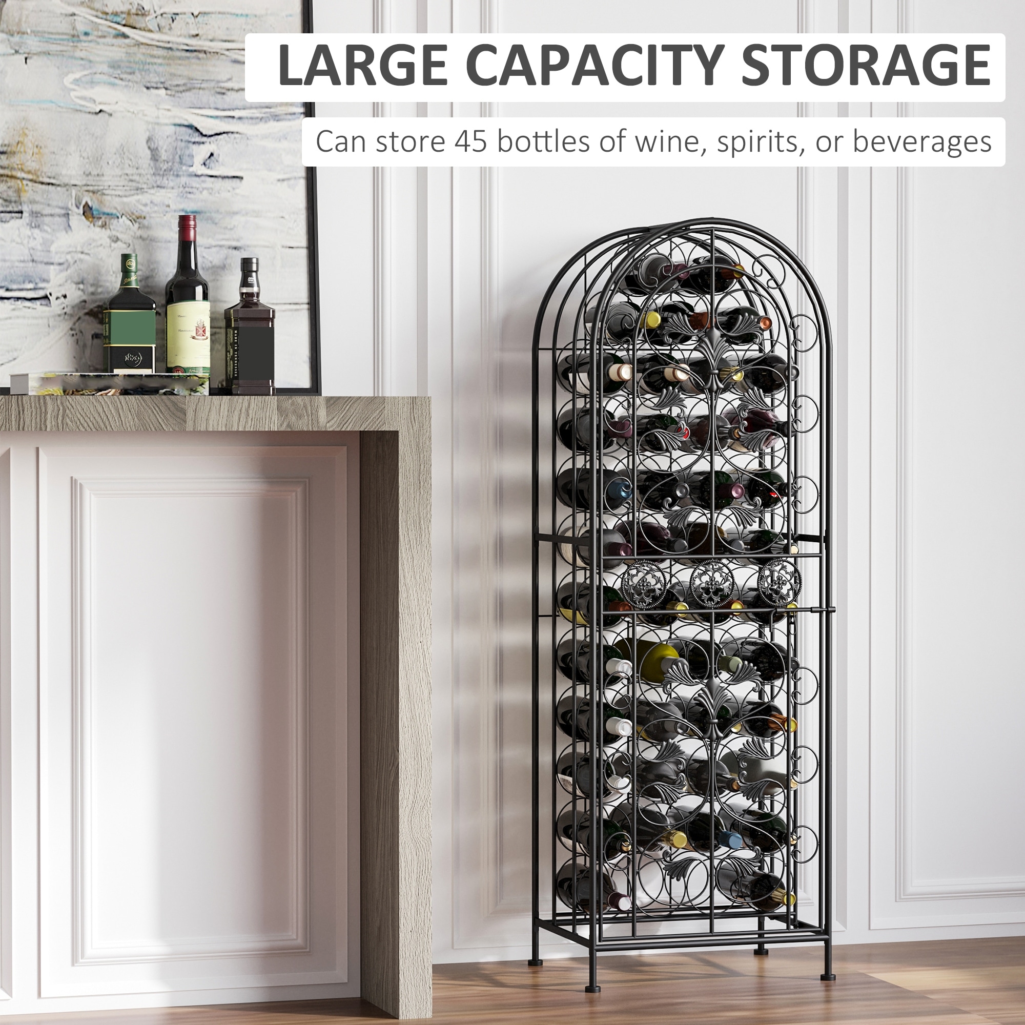 Rod iron wine rack outlet