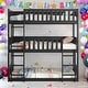preview thumbnail 1 of 49, Detachable Triple Bunk Bed with Ladders,Twin over Twin over Twin Black