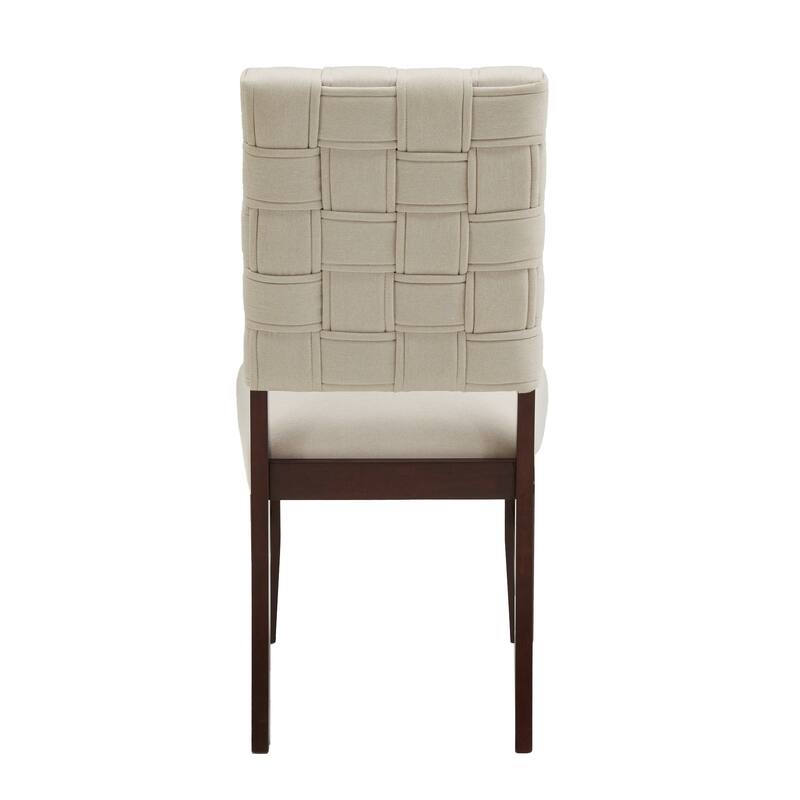 Orlo Walnut Finish Woven Back Dining Chairs (Set of 2) by iNSPIRE Q Modern