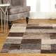 Miranda Haus Geometric Modern Patchwork Polypropylene Indoor Area Rug