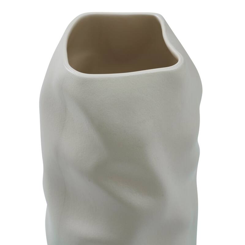 Renwil Hermione Indoor Ceramic Stoneware Vase, Beige Semi-Gloss