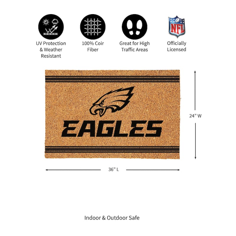 Philadelphia Eagles Monochrome Indoor/Outdoor Coir Door Mat