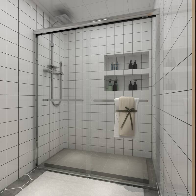 TOOLKISS Double-Sliding Prefab Shower Door