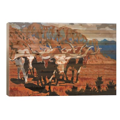 Time Pass Print On Wood by Gen Farrell - Multi-Color