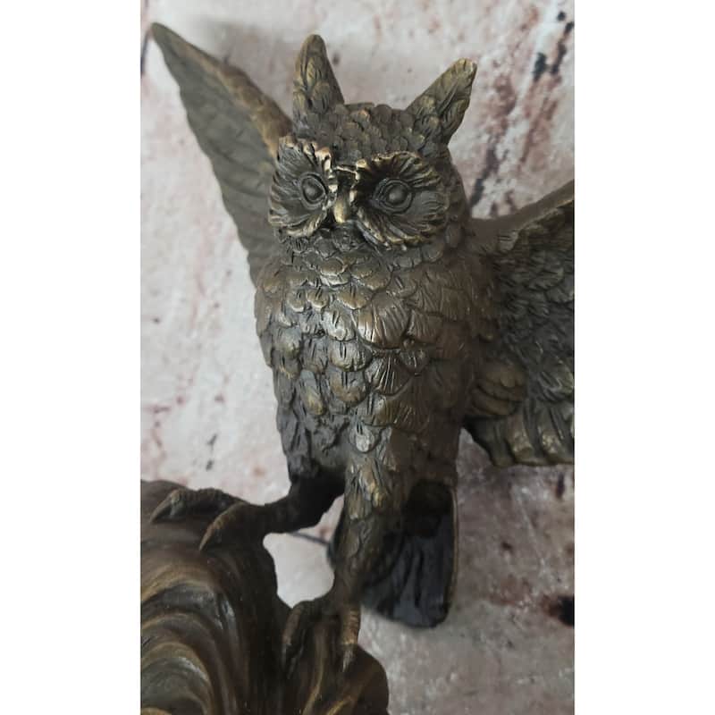 Soaring Bronze Owl By Mario Nick – Majestic Wildlife Sculpture For Discerning Collectors
