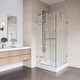 preview thumbnail 5 of 9, VIGO Monteray 32"D x 32"W x 79"H Frameless Hinged Shower Enclosure and Base