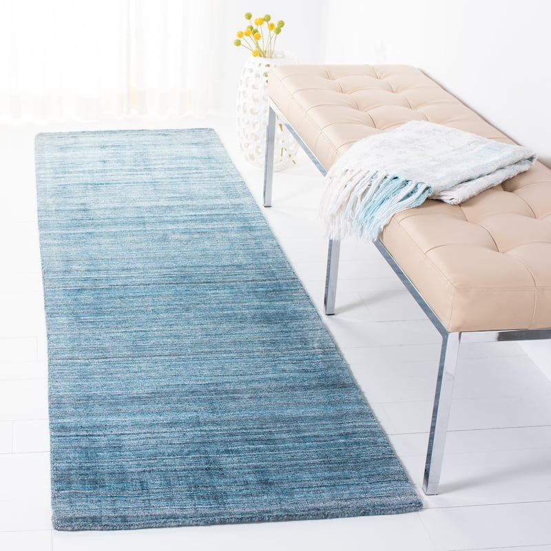 SAFAVIEH Handmade Mirage Ingrit Viscose Rug - 2'3" x 8' Runner - Teal/Blue