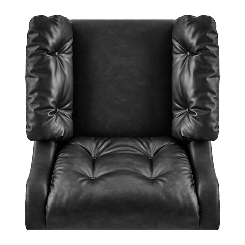 NPD Furniture Larry Faux Leather Tufted Accent Arm Chair