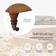 preview thumbnail 16 of 25, HULALA HOME Idalia Traditional Genuine Leather Ottoman with Caster Wheels and Solid Wood Legs