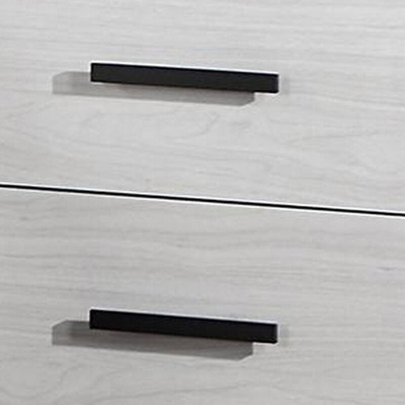 White/Black 2 Drawer 16 in. W Nightstand with Sturdy Hardware and Ample Storage
