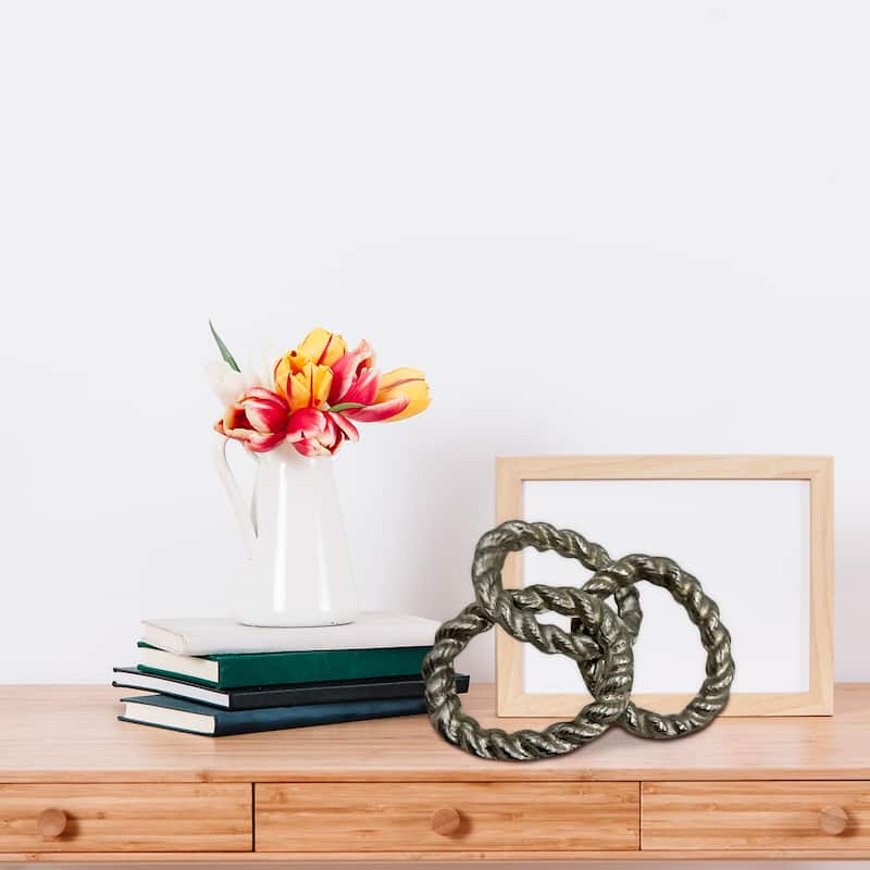 Decorative Handmade Aluminum Modern Chain Sculpture - 12 x 4.5 x 2 in