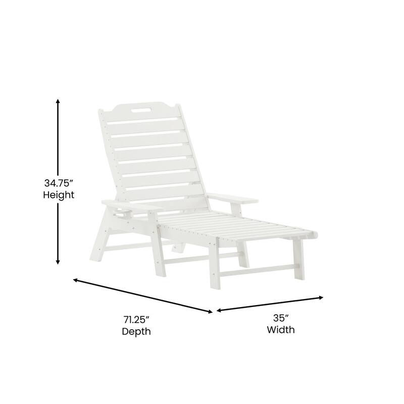 3pc Commercial Indoor/Outdoor Adirondack Set with 2 Loungers, Side Table