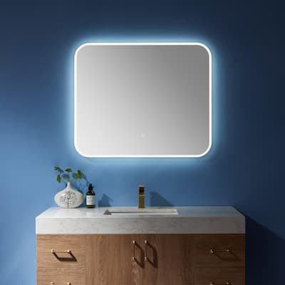 36'' Horizontal Wall Mounted LED Modern and Contemporary Bathroom/Vanity Wall Mirror - Glass