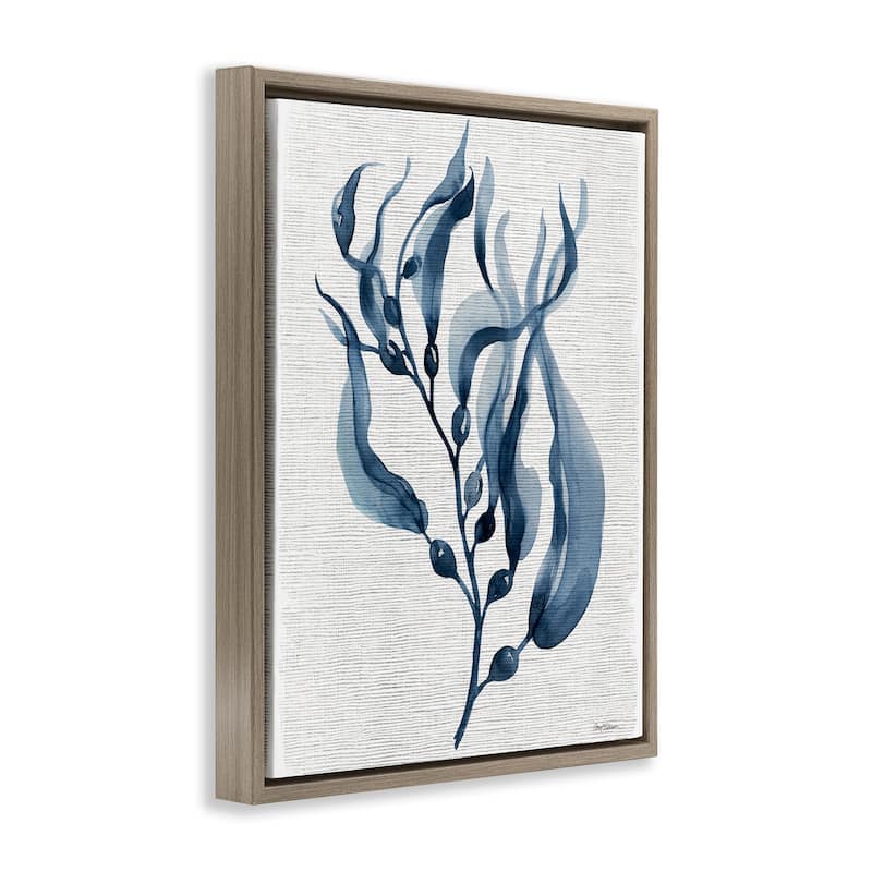 Stupell Delicate Waving Herb Leaves Framed Floater Canvas Wall Art Design By Carol Robinson