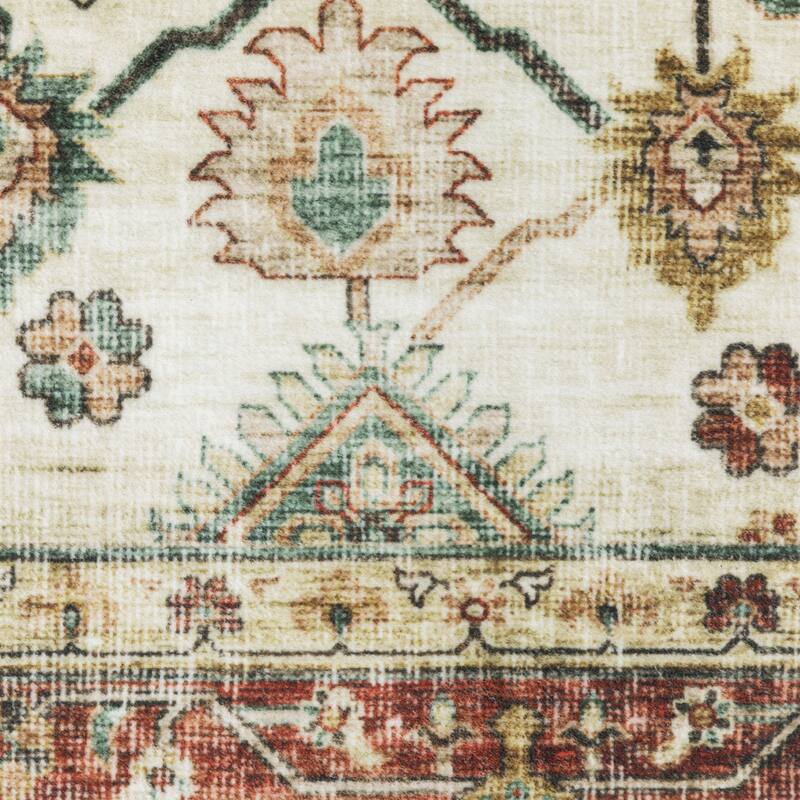 Vista Home Sunderland Vintage Bordered Machine Washable Area Rug Mat