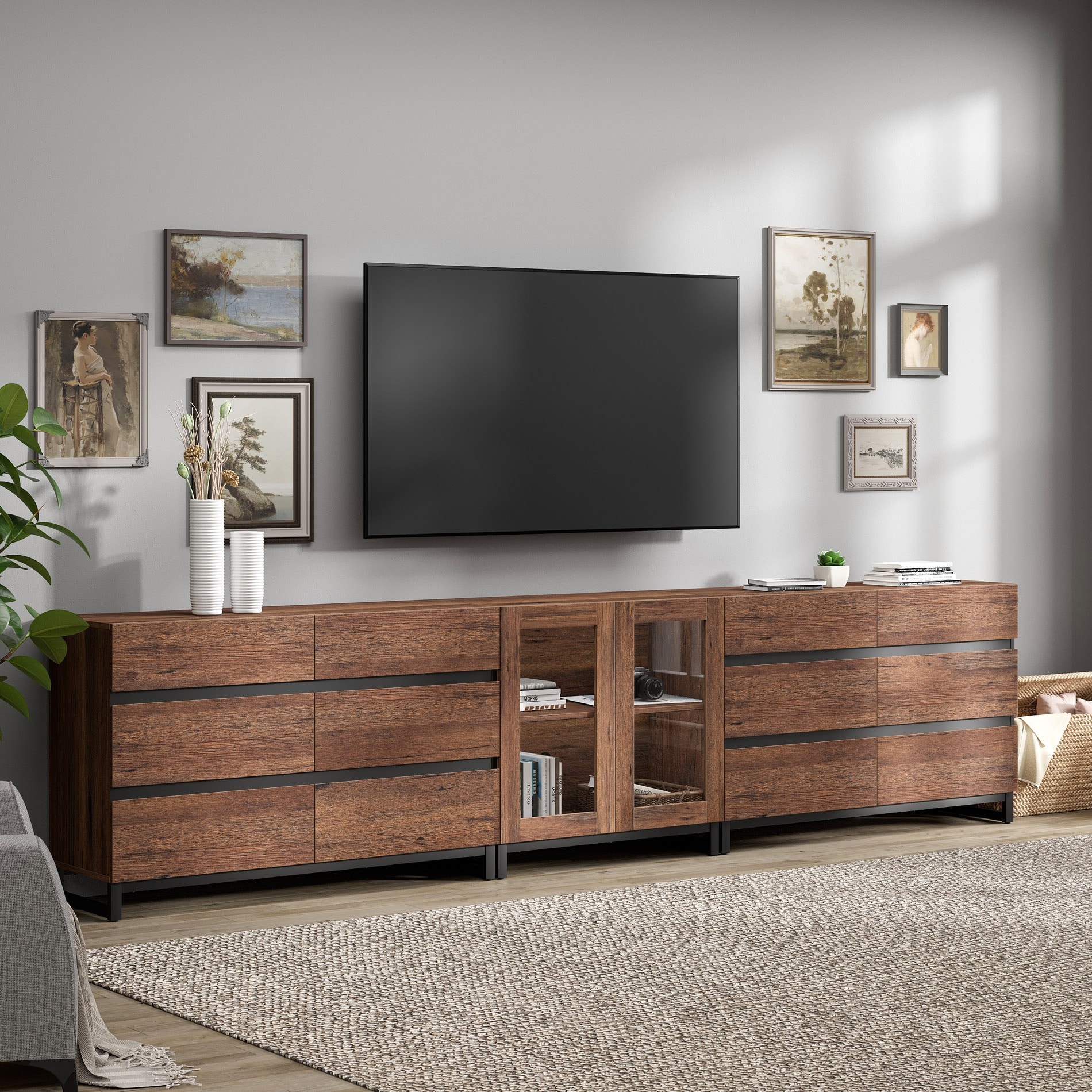 3 in 1 TV Stand for TVs up to 120 inches, Modern Entertainment Center for Living Room, Bedroom