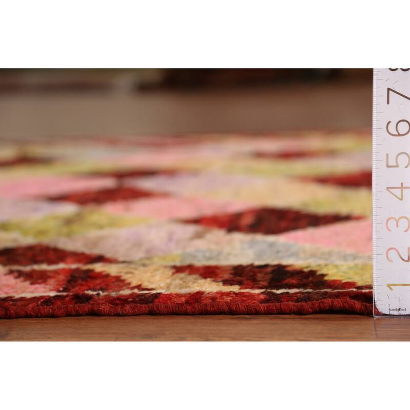 Trellis Geometric Moroccan Rug Living Room Handmade Wool Carpet - 5'3" x 6'6"