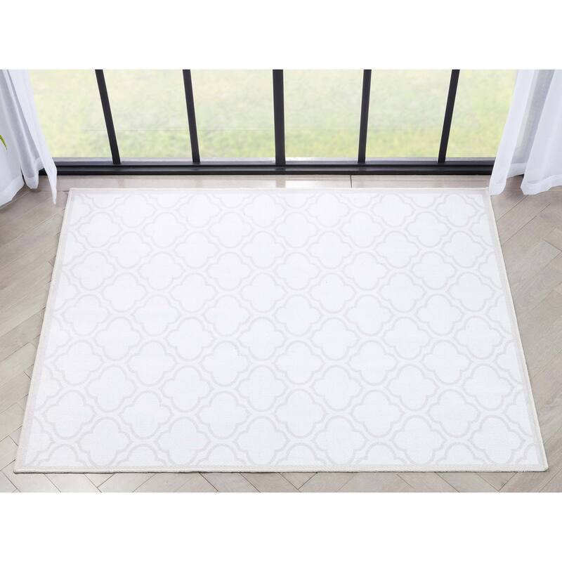 Well Woven Apollo Lattice Moroccan Machine Washable Area Rug