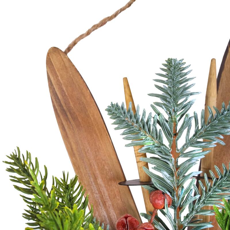 National Tree Company 17 in. Holiday Skis Floral Wall Décor - 17 in
