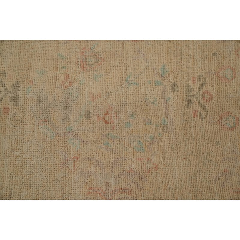 Hand Knotted Oriental 100% Wool Carpet Bordered Beige & Ivories Ziegler Runner Rug - 8' 2'' X 2' 6''